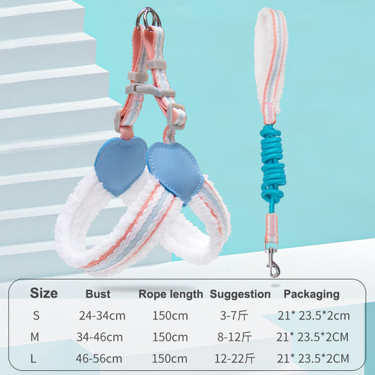Dog Leash Summer Breathable Corgi Shiba Inu Bichon Chest Vest Walking Dog Leash Small And Medium-sized Dog Pet Supplies