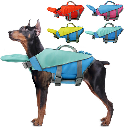 Dog Pet Dog Swimsuit Reflective Patchwork Life Jacket