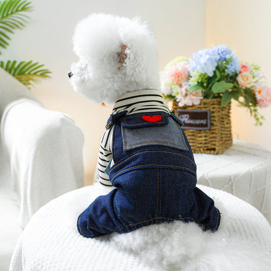 Pet Clothes Dog Four Feet Heart Vintage