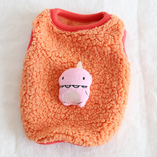 Dinosaur Thermal Vest Pet Fleece Clothing