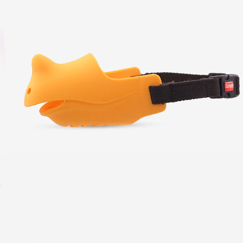 Rhino shape adjustable pure silicone dog muzzle