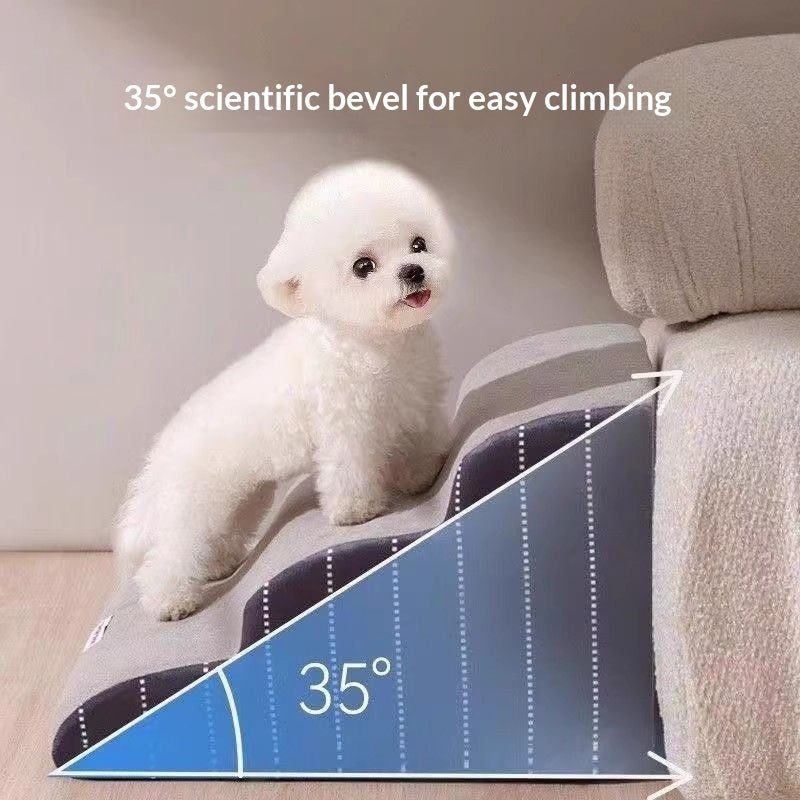 Bedside Pet Climbing Ladder Home Detachable And Washable Step Stairs Dog Ladder For Getting On And Off The Bed