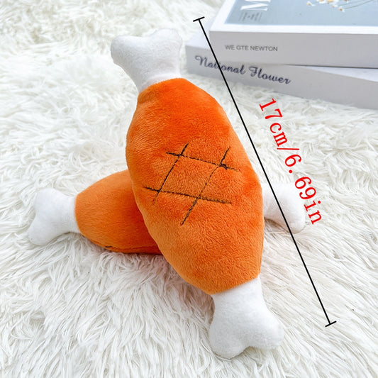 Plush Chicken Leg Dog Chew Toy - Soft Durable Pet Chewing Toy For Small Medium Dogs Puppy Teething Play Supplies