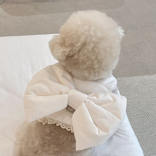 Cute Bow Autumn And Winter Plush Dog Breast Strap