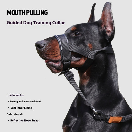 Traction Anti-biteanti-bark Mouth Traction Leather Adjustable Medium Large Dog Mouth Cover